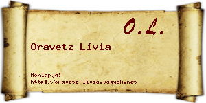 Oravetz Lívia névjegykártya